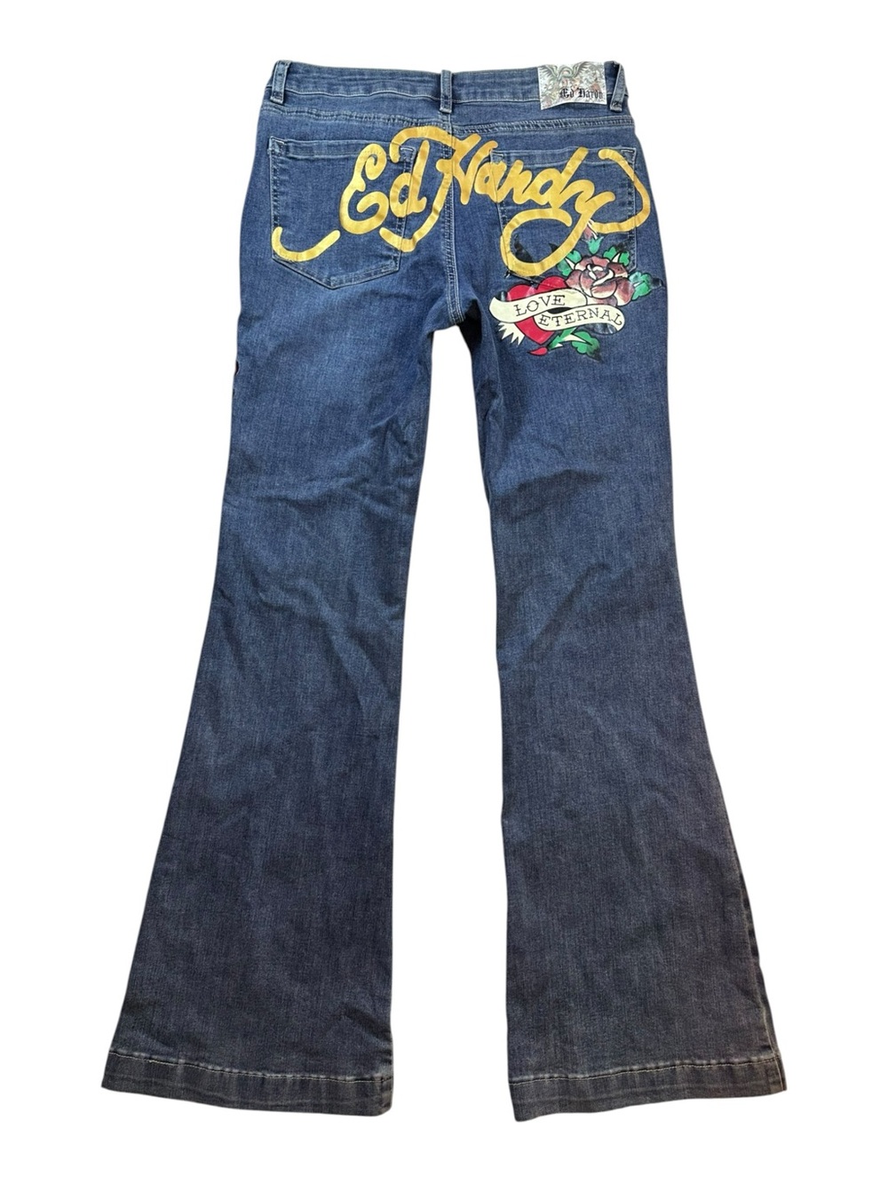 Ed Hardy Y2K True Love Embroidered Denim Fit and Flare Women's Jeans Size 30 - Picture 2 of 11